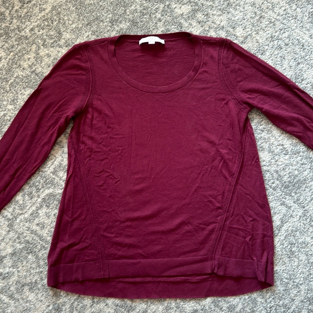 LOFT Lightweight Sweater in Maroon